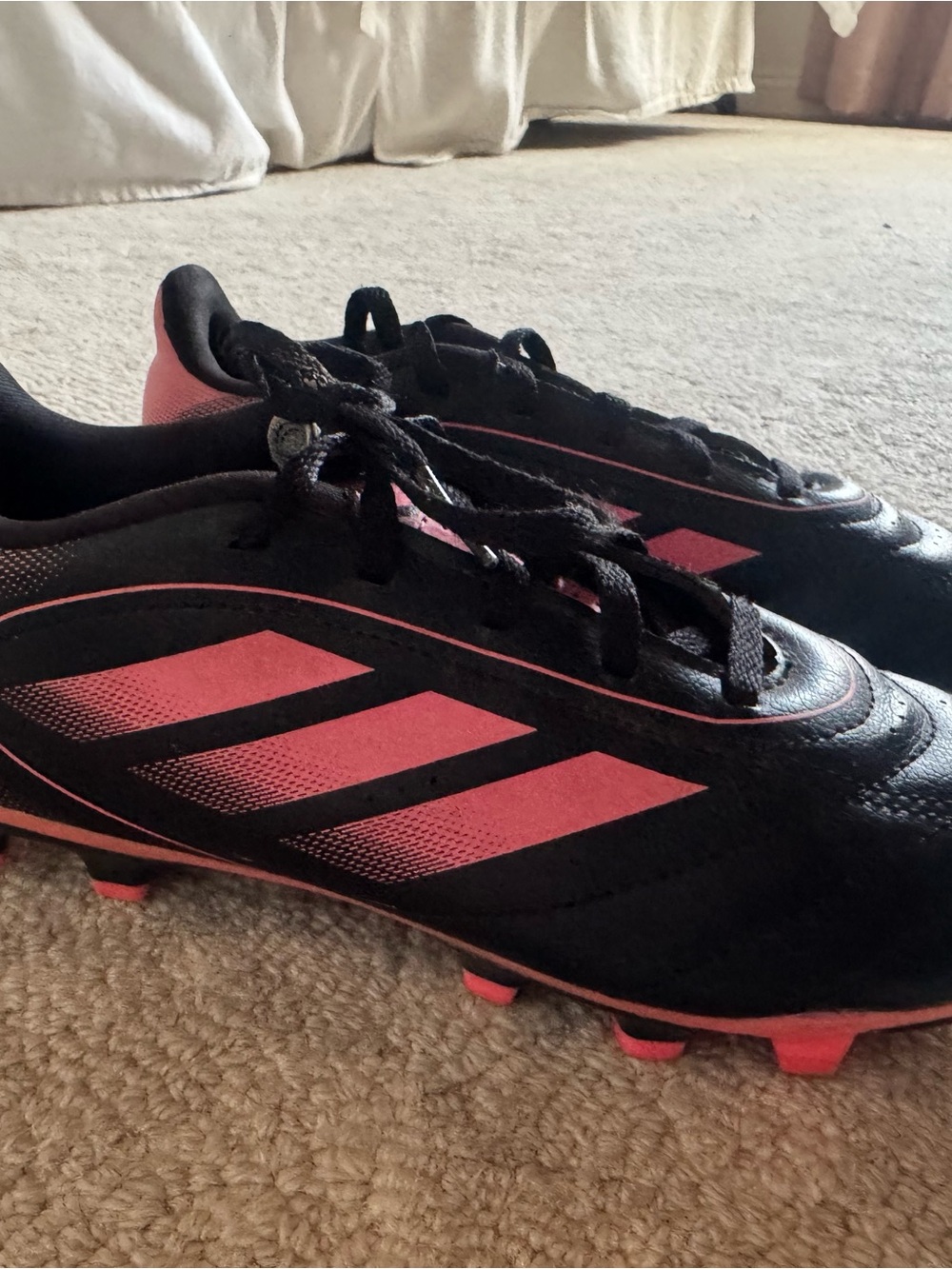 Youth Adidas Black and Pink Soccer Sneakers - Performance Cleats